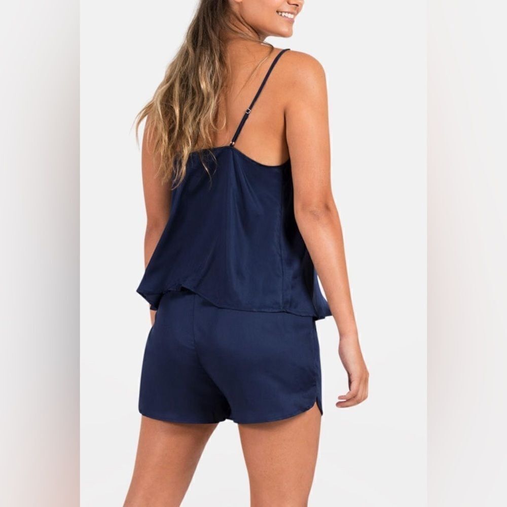 NWT Ettitude Women’s Olive Navy Blue Sateen Cami Adjustable Strap Bamboo - M - Picture 4 of 11